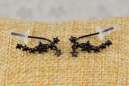 Сережки кафи Xuping Jewelr з зіркою, що танцює 1.8 см з покриттям блек ган чорні - мініатюра 2