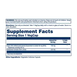 Grape Seed Extract 100 мг 60 вегетаріанських капсул - мініатюра 2