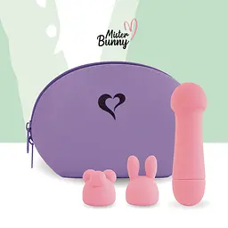 Мінівібратор FeelzToys Mister Bunny Pink з двома насадками - мініатюра 4
