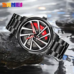Годинник наручний чоловічий 1990C Black Red-Silver Skmei acs0030423 - мініатюра 4
