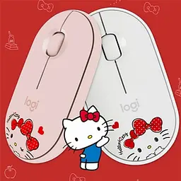 Миша комп'ютерна Logitech Pebble M350 Hello Kitty White (910-006031) - мініатюра 4