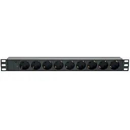 Фільтр мережевий 220В, 9 розеток, 19", 1U, 10А, чорний, Kingda