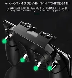 Джойстик для телефону з охолодженням Memo AK77 1200mAh ігровий контролер тригер Black (18535) - мініатюра 5