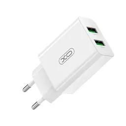Мережевий зарядний пристрій XO L119 (EU) dual USB-A QC18W fast charging charger Білий - мініатюра 4