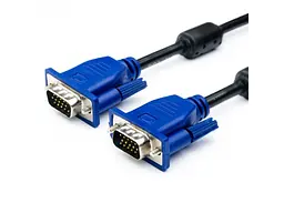 Кабель ATCOM (15262) VGA-VGA HD15M/HD15M 1080p с 2-мя фер. кольцами 3м чорний