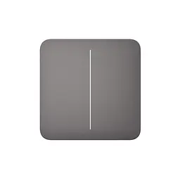 Розумний двоклавішний прохідний вимикач Ajax LightSwitch (2-gang/2-way) Jeweller (grey/сірий) (26-00408)