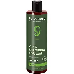 Шампунь-гель для душу Folk&Flora 2 в 1 зволожуючий чоловічий 400 мл 