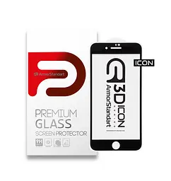 Захисне 3D скло для Apple iPhone SE (2020)/7/8/SE (2022), Icon 3D, загартоване, 9H, загартоване скло, повне проклеювання, протиударне, глянсове з олеофобним покриттям, на весь екран, сумісне з чохлами, проста установка