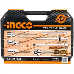 Набір торцевих головок Ingco Industrial 1/4" та 1/2" 44 предмети (HKTS42441) - мініатюра 6