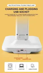 Настільна LED лампа для школяра Clover (Складана), Акумуляторна, USB порт, Сенсорна - мініатюра 2