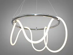 Сучасна новинка, лед люстра підвіс шланг, 32 Вт, срібна люстра - мініатюра 2
