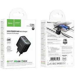 МЗП Hoco C158A Upgrade PD45W (1USB-A/1C) Black - мініатюра 6