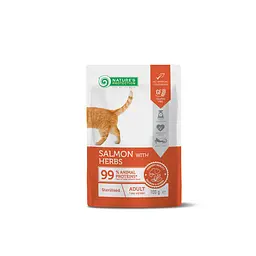 Вологий корм для стерилізованих котів із лососем Nature's Protection Sterilised, Salmon with Herbs, 100г