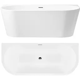 Ванна акрилова пристінна Rea Capri 170x75 white REA-W9801, Білий