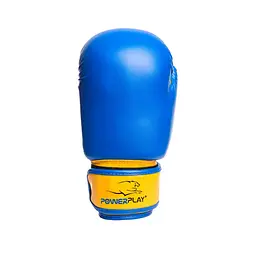 Дитячі рукавиці для боксу Power Play PP 3004, синій/жовтий - 6 унцій - мініатюра 4