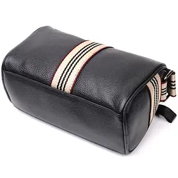 Сумка для жінок з акцентом посередині із натуральної шкіри Vintage 22362 чорна - мініатюра 5