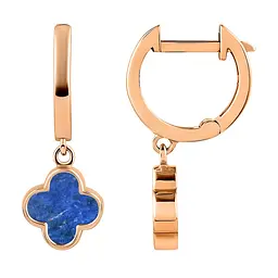 Золоті сережки Конюшина з лазуритом (з40056.3)