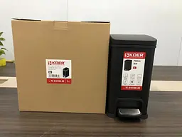 Відро для сміття з плавним закриттям прямокутне Koer TC-010108-05 8 л Black KR5593, Чорний матовий - мініатюра 7