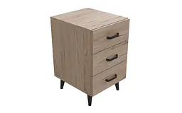 Тумба Віва 3 на конусних ніжках Ferrum-decor 56,5x35x40 Чорний метал ДСП Дуб Сан-Марино 16 мм (FRD-106822) - мініатюра 2
