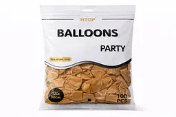 Повітряні надувні кульки HTOP Balloons Party 12 дюймів 100 шт. яскраві товари аксесуари для свята Світло Коричневий - мініатюра 2