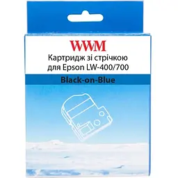 Стрічка для принтера етикеток WWM для Epson LW-400/700 18mm х 8m Black-on-Blue (WWM-SC18B)