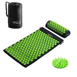 Килимок акупунктурний 4FIZJO Аплікатор Кузнєцова з валиком 72 x 42 см Black/Green 4FJ0043 (P-5907222931745) - мініатюра 4