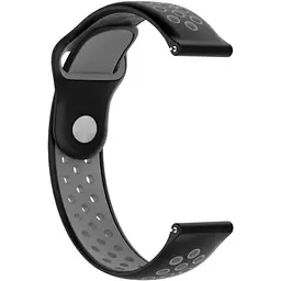 Ремінець DK CDK для Huawei Watch GT 46mm 22mm Silicone Sport Band Nike (011907) (black / grey) - мініатюра 2