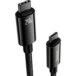 Кабель Baseus Tungsten Gold Fast Charging Data USB-C to USB-C 240W 3m Black (CAWJ040201) [90240] - мініатюра 2