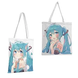 Шоппер еко-сумка Вокалоїд Хацуне Міку Vocaloid Hatsune Miku 36 х 39 см двосторонній