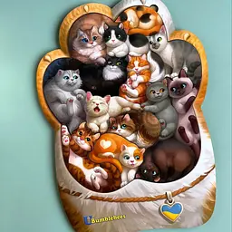 Дерев'яний пазл-вкладиш Котики-муркотики Ubumblebees 1х23х32 см det0012686 - мініатюра 6