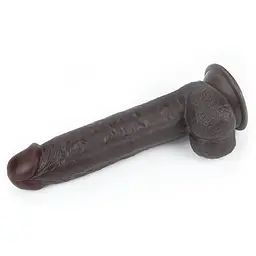 Фалоімітатор LoveToy Sliding Skin 24 см коричневий - мініатюра 9