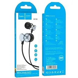 Навушники Hoco Fountain metal універсальні earphones with microphone M106 чорні - мініатюра 2
