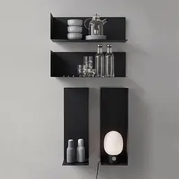 Полиця навісна Nice & Cozy Angle 50x15x15 см чорна - мініатюра 2