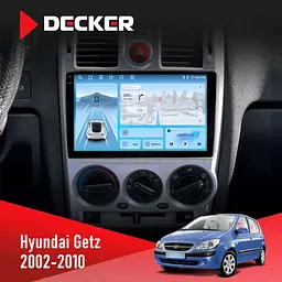 Штатная магнитола Hyundai Getz 2002-2010 Black Decker D9-010 6x128, DSP, 4G, 2K Decker (НФ-00006792)