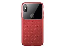 Чохол BASEUS для iPhone XS Glass & Weaving Red WIAPIPH58-BL09