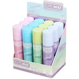 Клей-олiвець BUROMAX PASTEL 10г PVP BM.4921 в асортименті
