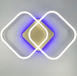 Стельова LED люстра на 2 ріжки квадратної форми з кольоровою RGB підсвіткою на основі | Арт. A 55071/2 | Line F - мініатюра 2