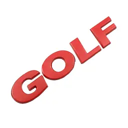 Емблема напис GOLF Гольф для Volkswagen Червоний 121x26 мм на скотчі (Завод)