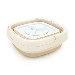 Пральна машина H576 MINI B, складана, 9л, 12В, 25Вт, 1.2кг, LED-індикатор, електронне керування, 29,5*29,5(14.5)мм, пластик, бежевий - мініатюра 2