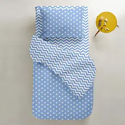 Набір простирадло на резинці Cosas Zigzag 60х120х12 см (SetSheet_White_ZigLBlue_120x60) - мініатюра 5