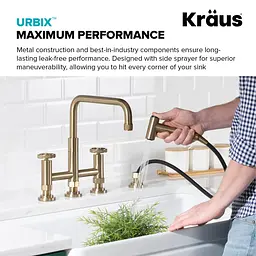 Змішувач для кухні Kraus Urbix KPF-3125BG, Золотий - мініатюра 7