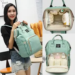 Багатофункціональний рюкзак для мам Mom Bag ∙ Сумка – органайзер з термокишенями для дитячих пляшечок та засобів гігієни - мініатюра 3