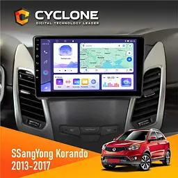 Штатна магнітола SsangYong Korando 2013-2017 Cyclone C9-011 4x64, DSP Cyclone (НФ-00007703)