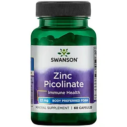 Вітаміни та мінерали Swanson Zinc Picolinate 22 mg, 60 капсул