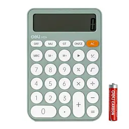 Калькулятор Deli EM124 12 розрядний, зелений - мініатюра 1