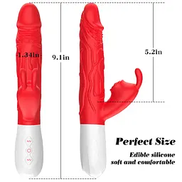 Вібратор B-Series Silicone Vibrator, силіконовий, 10 thrusting and7 Flapping Boss Series 63-00080 103506 - мініатюра 2