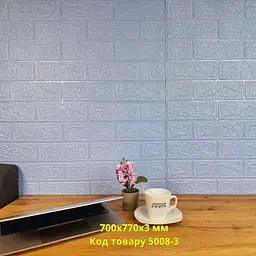 Самоклеюча декоративна 3D панель Loft Expert під бірюзову цеглу 700x770x3 мм - мініатюра 4