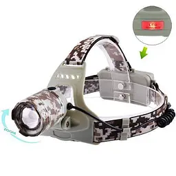 Ліхтарик налобний POLICE 2130-T6 / CREE Military / 220V / 12V Zoom