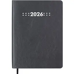 Щоденник датований Buromax Memory 2026 A5 штучна шкіра сірий (BM.21151-09)