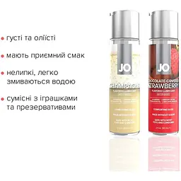 Набір лубрикантів System JO Sweet&Bubbly - Champagne & Chocolate CoveRed Strawberry (2x60 мл) - мініатюра 5